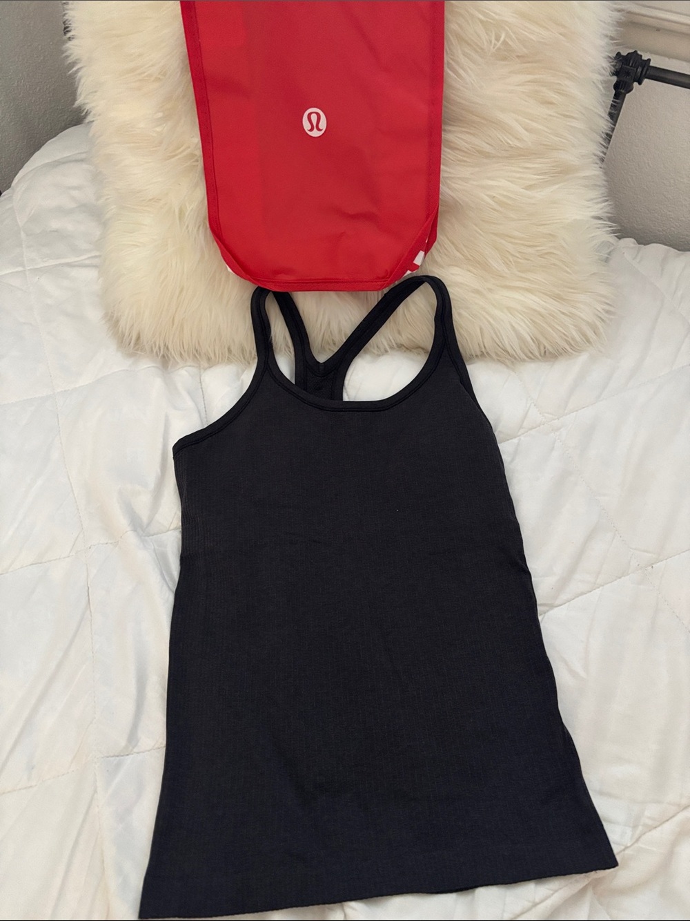 lululemon athletica Black Ribbed Double-Strap Tank